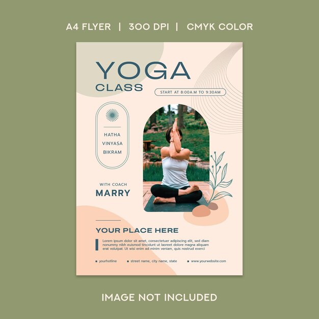 PSD flyer zum yoga-kurs