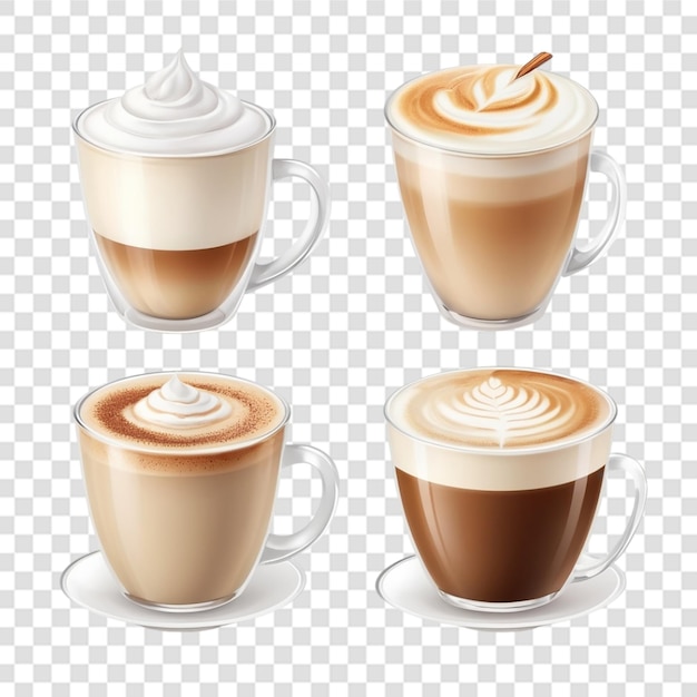 PSD fond latte transparent réglé