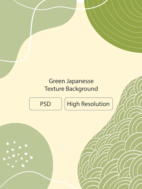 PSD fond de texture japonaise verte avec des motifs naturels et un design unique