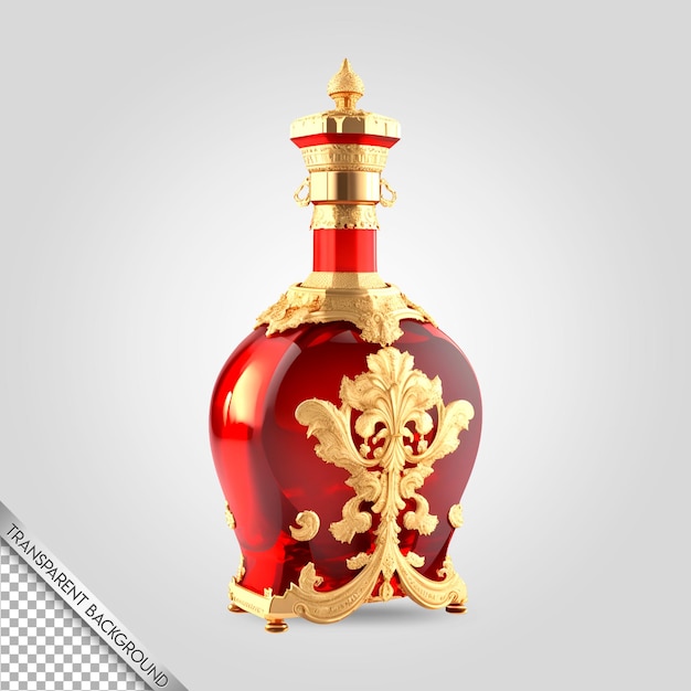 Fond transparent de bouteille de luxe baroque