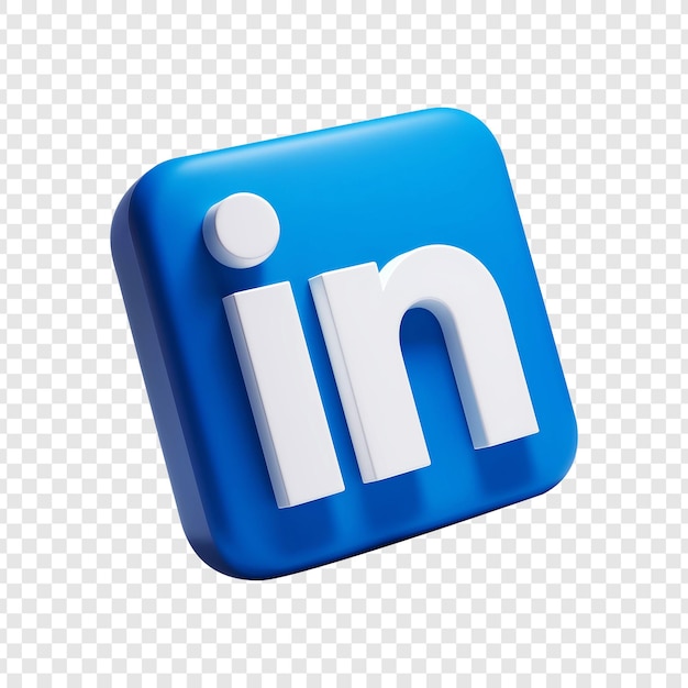 PSD le fond transparent de l'icône 3d de linkedin