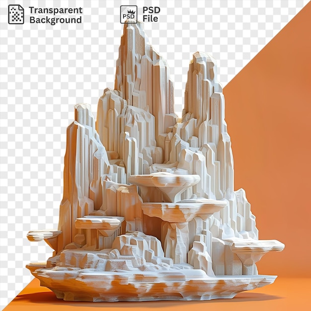 fond transparent avec un modèle 3D isolé de la montagne Tsingy de Bemaraha