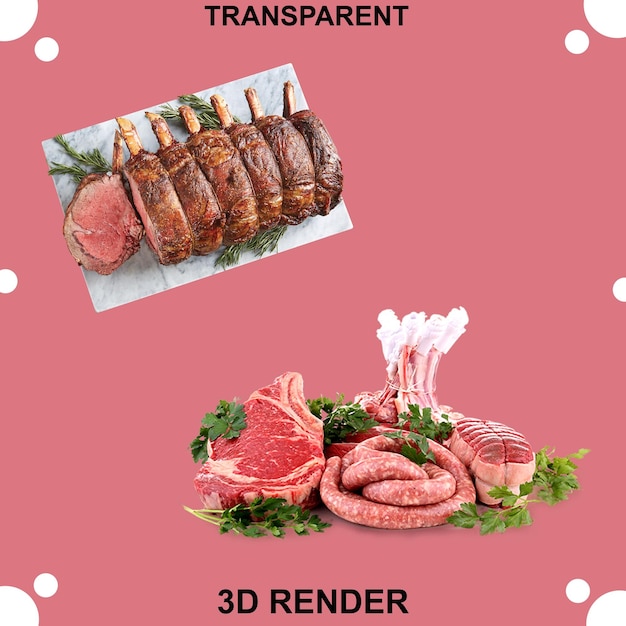 PSD le fond transparent de la viande rôtie de bœuf