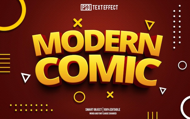 Fonte de texte à effet de bande dessinée moderne typographie modifiable texte 3D