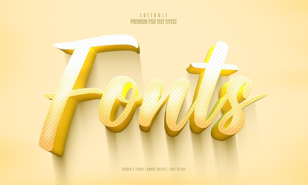 PSD fonts modifiables premium psd effet de texte 3d