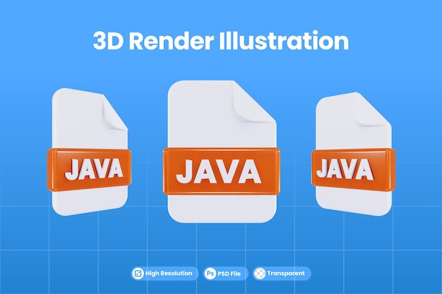 PSD format de fichier d'icône de rendu 3d java