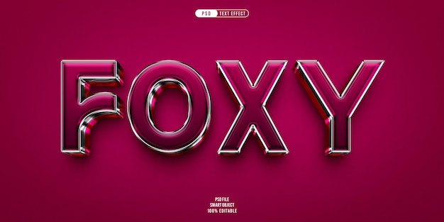 Foxy 3D-bearbeitbarer Texteffekt