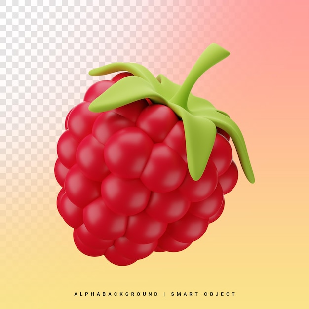 PSD framboise 3d icône illustration