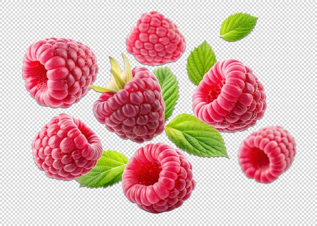 PSD framboise avec des demi- tranches tombant ou flottant png 2