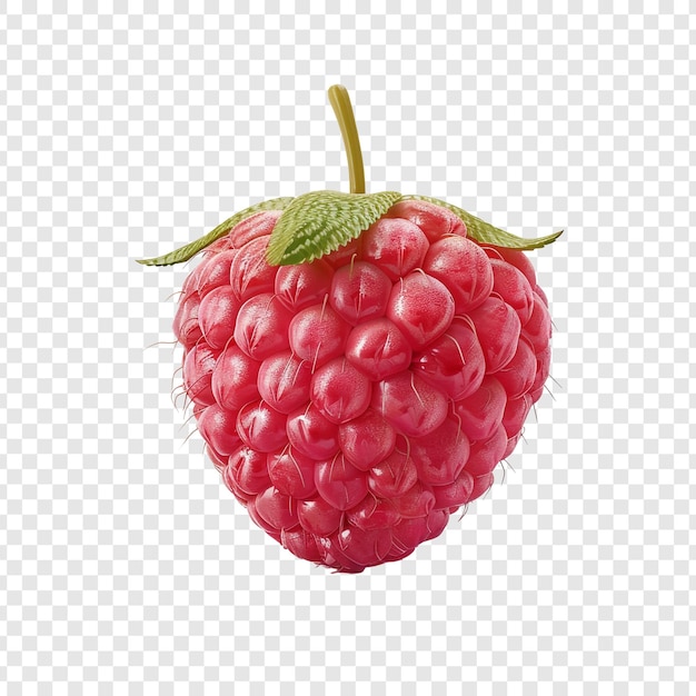 PSD framboise fraîche à feuilles vertes