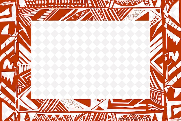 PSD frame border tribal com padrões ousados e formas geométricas designs abstratos png criativos