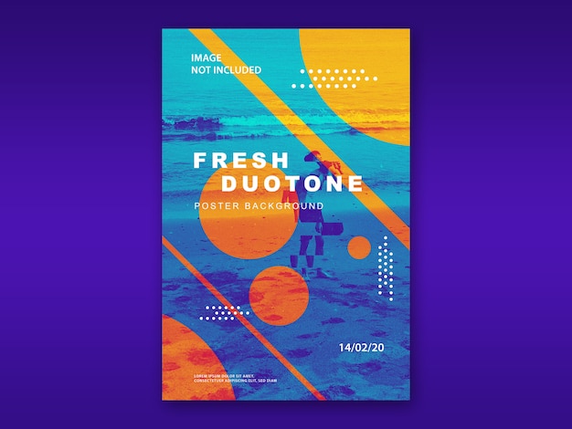 PSD fresco design bicolore mockup poster