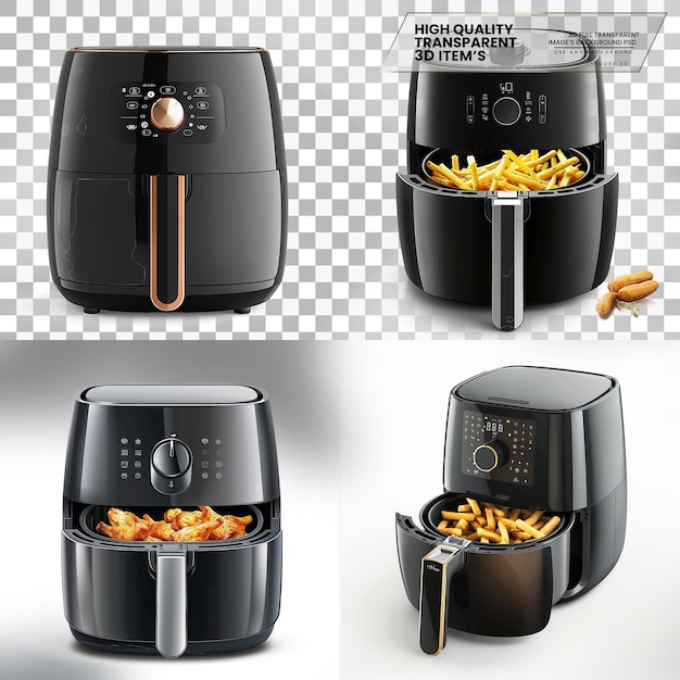 Fryer de ar Uma fritura de ar digital com grande capacidade em fundo transparente