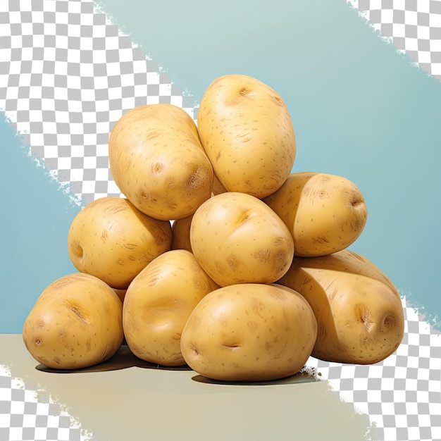 Fundo transparente isolado com batatas