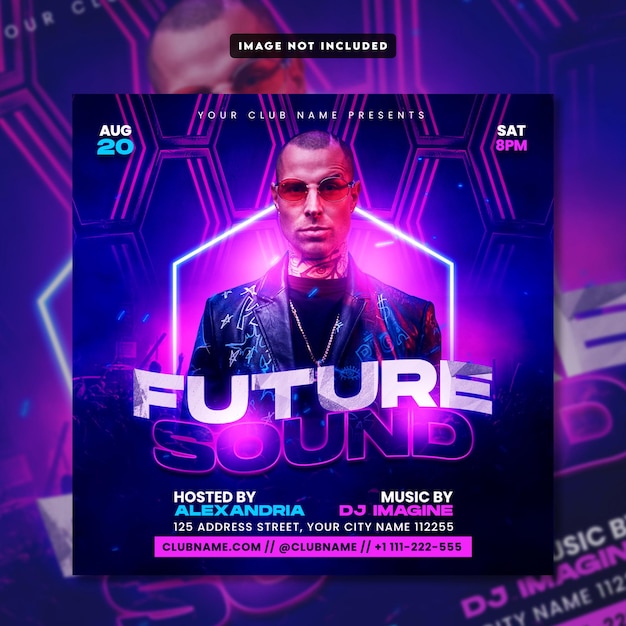 Future Sound Konzert Flyer Social Media Post Vorlage