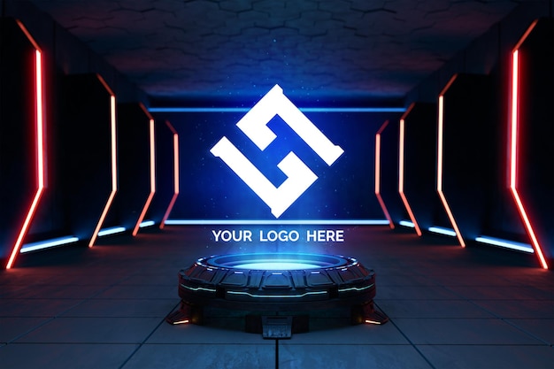 Futuristisches Podest für Logo-Mockup