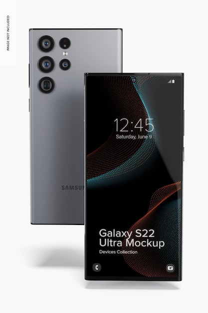 Galaxy S22 Ultra Mockup, vista frontal e traseira