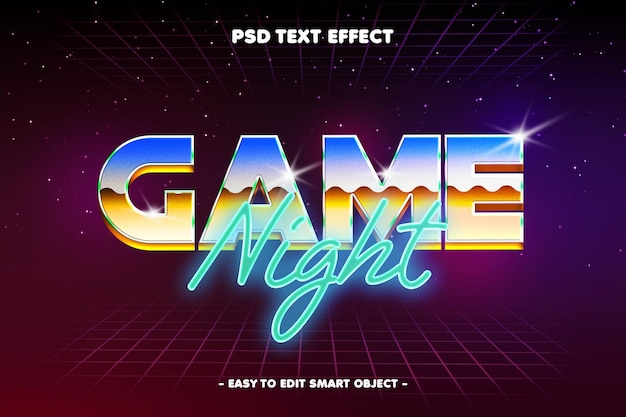 Game Night 3d bearbeitbare Texteffekte