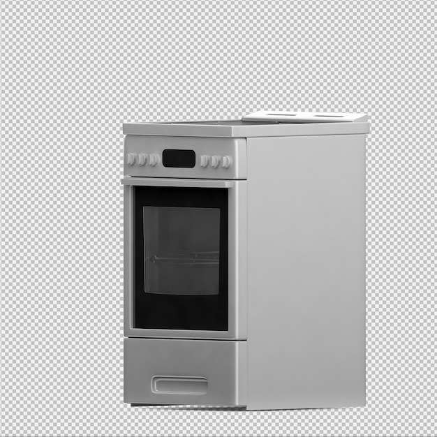 Gamme de cuisine isométrique rendu 3D