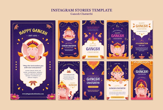 Ganesh chaturthi instagram geschichten designvorlage