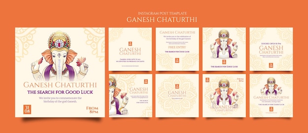 Ganesh chaturthi instagram post raccolta con mandala