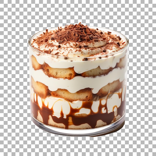 PSD un gâteau de tiramisu sur un fond transparent