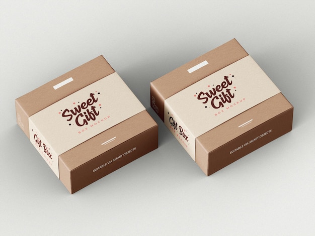 Geschenkbox Mockup Vorlage