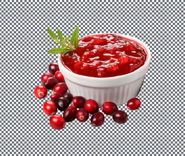 PSD geschmackvolle cranberry-sauce isoliert auf durchsichtigem hintergrund