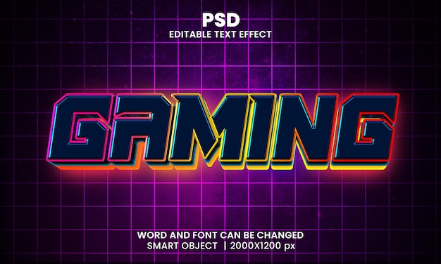 PSD gioco effetto testo modificabile 3d psd premium con sfondo