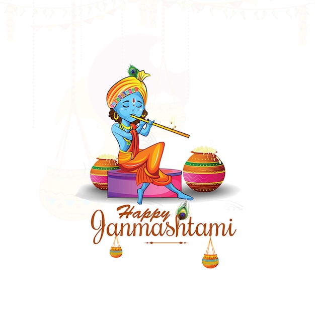 PSD glückliches krishna janmashtami banner