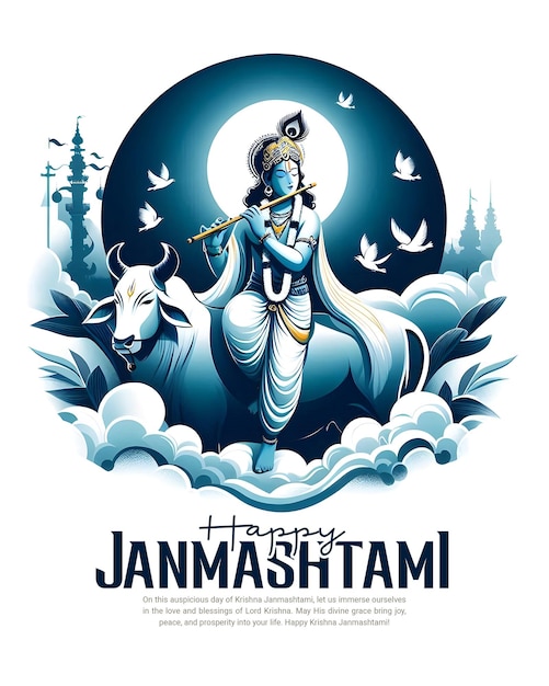 PSD glückliches krishna janmashtami-feiern indisches fest social-media-post-banner-poster