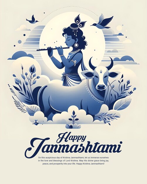 PSD glückliches krishna janmashtami-feiern indisches fest social-media-post-banner-poster