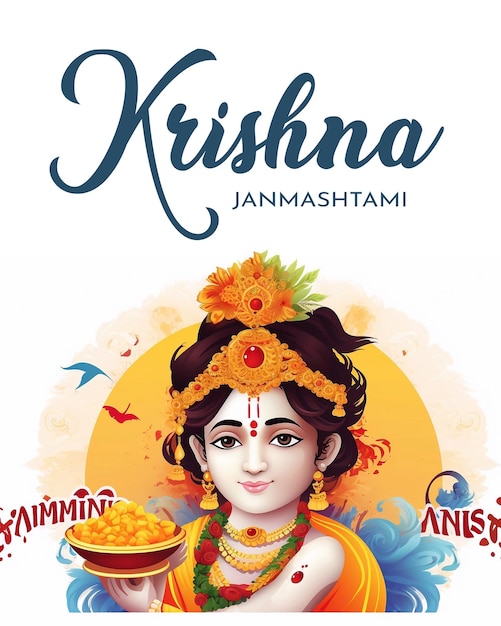 PSD glückliches krishna janmashtami hindu-festival-feiern für social-media-post-design