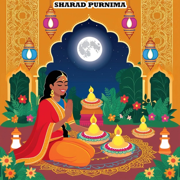 PSD glückliches sharad purnima