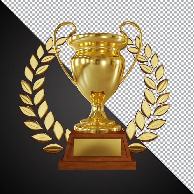 PSD golden award trophy cup composition 3d isolée