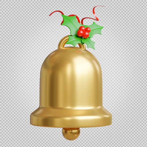 Goldene Glocke mit Weihnachtszeit 3d