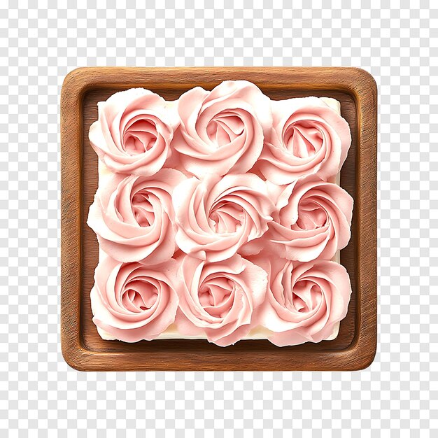 PSD gorgeux gâteau de mariage rose avec des accents de rose crème sur un fond transparent