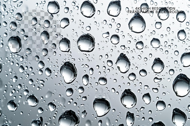 PSD gouttes d'eau png gouttes de condensation sur le vent sur un fond transparent