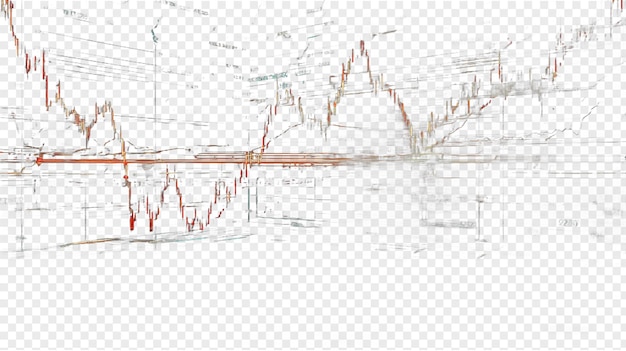 PSD gráfico de mercado de ações 3d isolado em um fundo branco