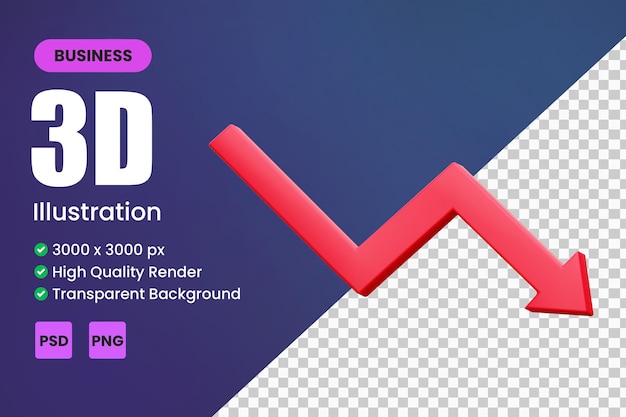 Gráficos de perda 3D e ícones de diagrama Gráficos e gráficos