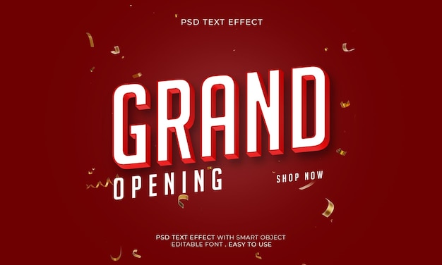 Grand Opening 3D bearbeitbarer Texteffekt