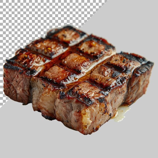 PSD grelha de churrasco com chamas cozinhando suculenta carne de vaca deliciosa com ervas sem fundo bife cozinhando no fogo com legumes png