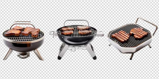 PSD griglia da barbecue su una griglia su uno sfondo bianco