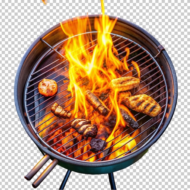 PSD grill avec des viandes et des légumes variés