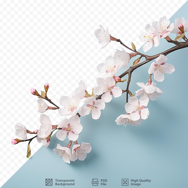 PSD gros plan de fleurs de sakura blanches en fleurs