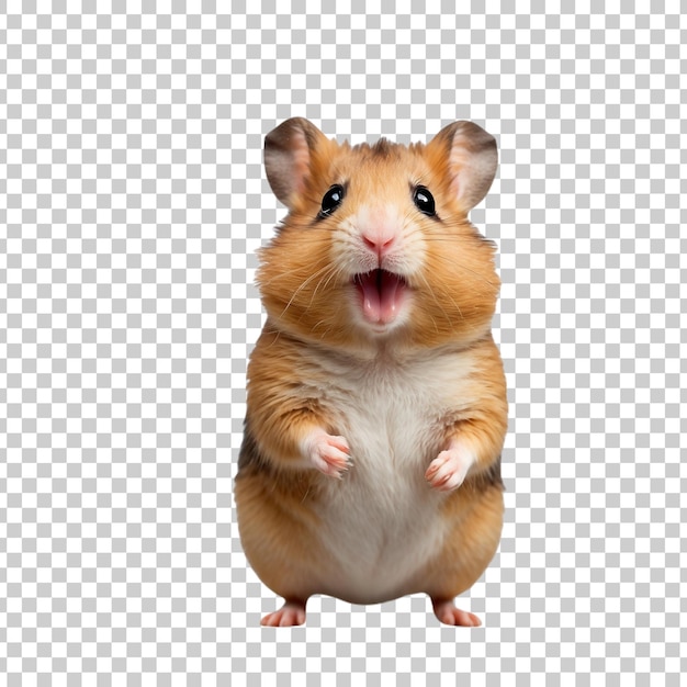 PSD un hamster avec sa bouche ouverte et la caméra montre ses dents