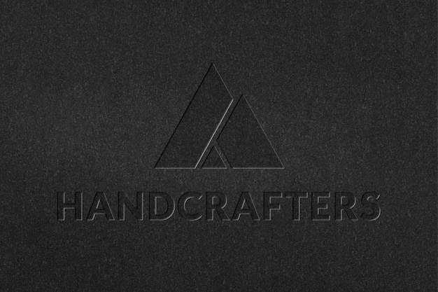 Handcrafters Firmenlogo Vorlage PSD im geprägten Papierstil