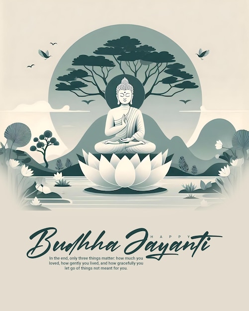 PSD happy buddha jayanti social-media-post-banner-vorlage