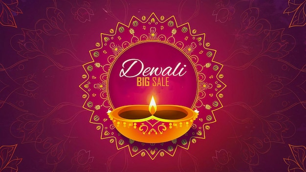 PSD happy dewali lampada decorativa di olio festa celebrazione background design