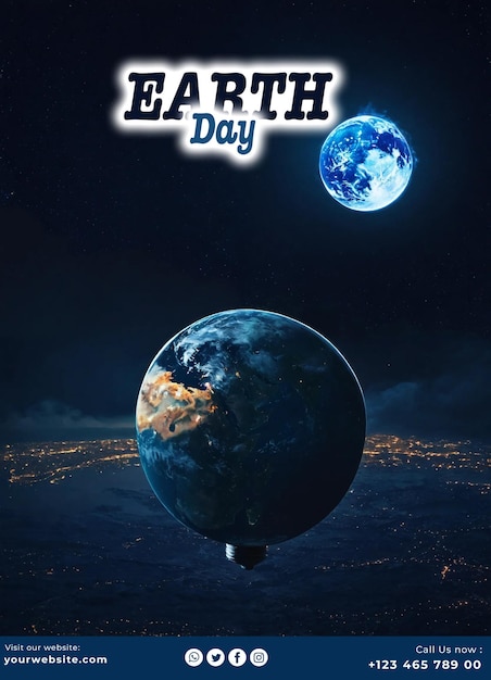 PSD happy earth day konzept-hintergrund mit händchen halten design